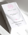 Bella Aura skincare night cellular renewal product packaging on a light background