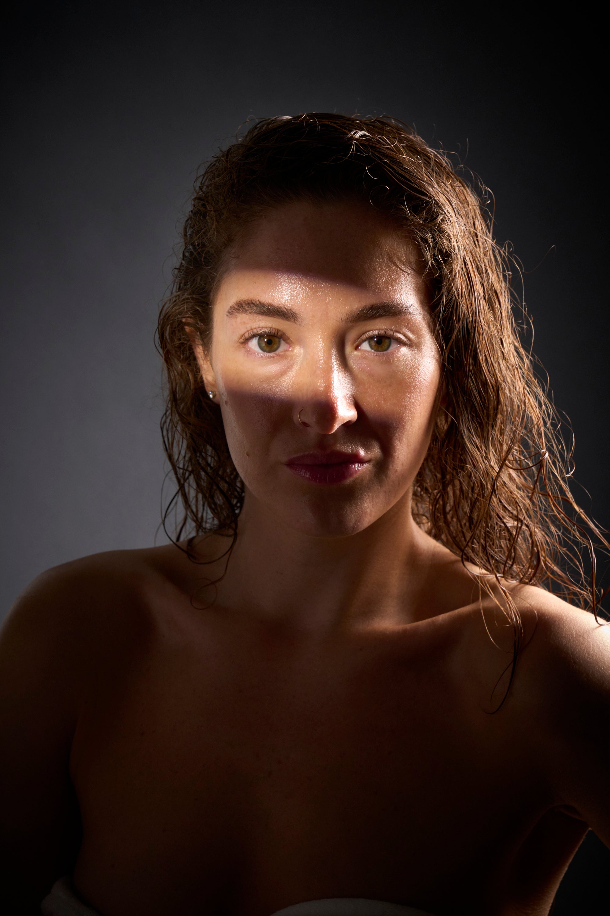 woman on grey background
