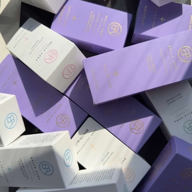 boxes packaging bella aura skincare